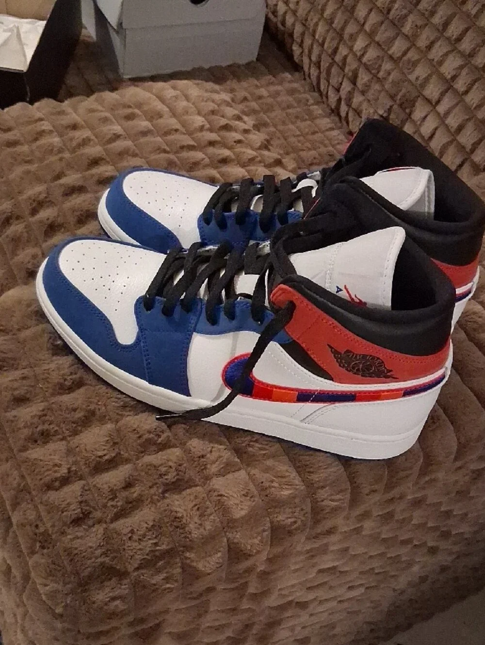 Jordan Men's High-Top Sneakers - White / Blue / Red
